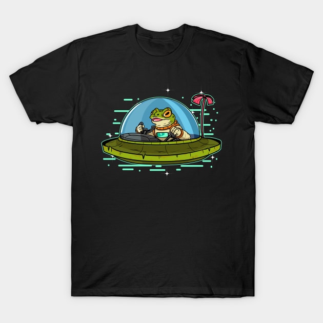 Space Toad - Toad with Ufo in space aliens T-Shirt by MzumO